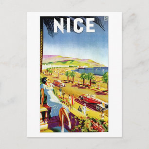 Art Deco Nizza Französische Riviera Postkarte