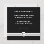 Art Deco Noir Chic Black and White Formal Wedding Einladung (Rückseite)