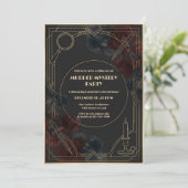  Art Deco Noir Murder Mystery Party Birthday Einladung (Stehend Vorderseite)