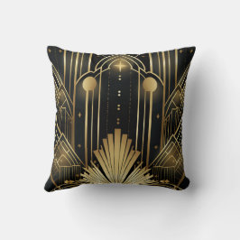 Art Deco Noir und or - elegantes Vintage Kissen