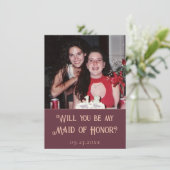 Art Deco Nouveau | Burgund ist meine Trauzeugin Einladung (Stehend Vorderseite)