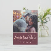Art Deco Nouveau | Burgund Rose Gold Blush Foto Save The Date (Stehend Vorderseite)