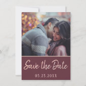 Art Deco Nouveau | Burgund Rose Gold Blush Foto Save The Date (Vorderseite)