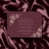 Art Deco Nouveau | Burgundy Rose Gold Wedding Einladung