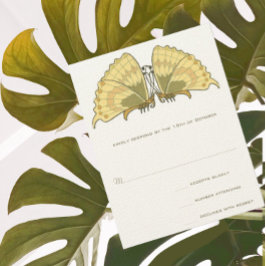 Art Deco Nouveau Butterfly Response RSVP Karte