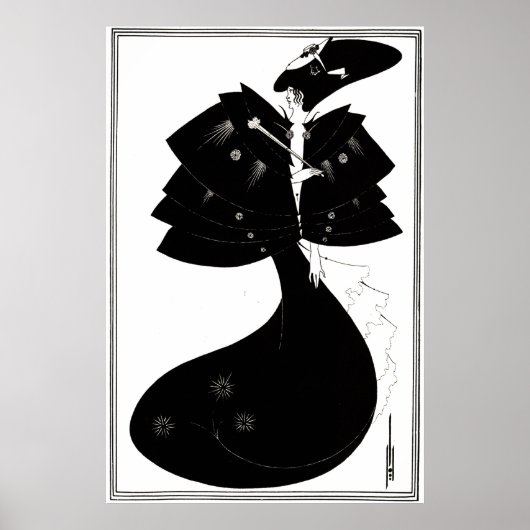 Art Deco/Nouveau ~ Das Schwarze Kap von Beardsley Poster (Vorne)