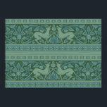 Art Deco Nouveau Dog Nature Botanical : Muster Poster<br><div class="desc">Dieses wirbelnde,  reich blaue Jugendstil-Hundsmuster ist ein antikes Muster,  das auf dem William Burges Tapete Fries des Designers Mitte des 19. Jahrhunderts basiert.</div>