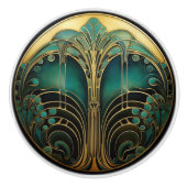 Art Deco Nouveau Elegante Rodelbahn mit Aussicht Keramikknauf (Vorderseite)