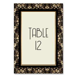 Art Deco Nouveau Elegante Schwarz-weiße Hochzeit Tischnummer
