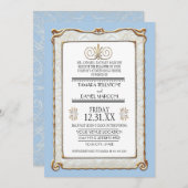 Art Deco Nouveau Gatsby Style Gold an Spitzen Look Einladung (Vorne/Hinten)