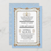 Art Deco Nouveau Gatsby Style Gold an Spitzen Look Einladung (Vorne/Hinten)