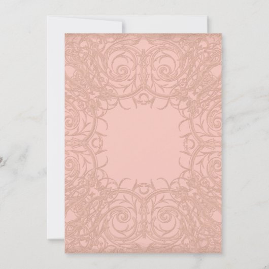 Art Deco Nouveau Gatsby Style Gold an Spitzen Look Einladung (Rückseite)