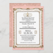 Art Deco Nouveau Gatsby Style Gold an Spitzen Look Einladung (Vorne/Hinten)