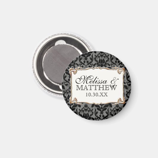 Art Deco Nouveau Gatsby Style Gold an Spitzen Look Magnet (Vorderseite/Rückseite)