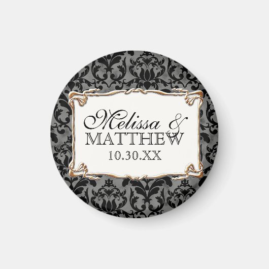 Art Deco Nouveau Gatsby Style Gold an Spitzen Look Magnet (Vorne)