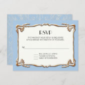 Art Deco Nouveau Gatsby Style Gold an Spitzen Look RSVP Karte (Vorne/Hinten)