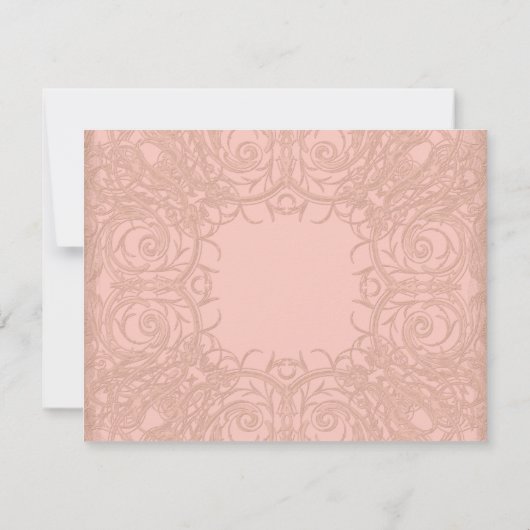 Art Deco Nouveau Gatsby Style Gold an Spitzen Look RSVP Karte (Rückseite)