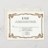 Art Deco Nouveau Gatsby Style Gold an Spitzen Look RSVP Karte (Vorne/Hinten)