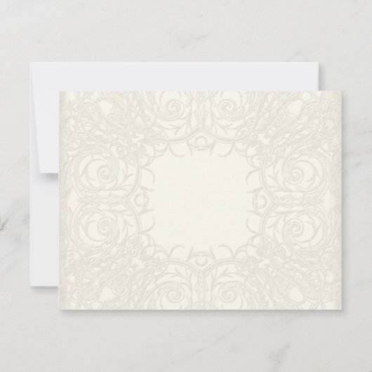 Art Deco Nouveau Gatsby Style Gold an Spitzen Look RSVP Karte (Rückseite)