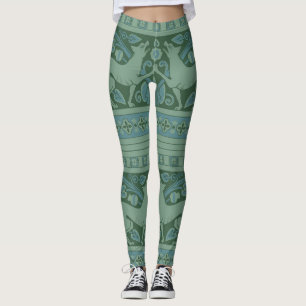 Art Deco Nouveau Hund Natur Tier Muster Leggings