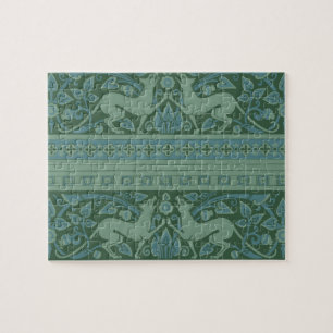 Art Deco Nouveau Hund Natur Tier Muster Puzzle