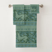 Art Deco Nouveau Hund Natur Tiermuster Badhandtuch Set (Insitu)