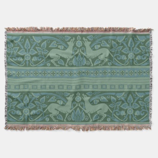 Art Deco Nouveau Hund Natur Tiermuster Decke (Vorderseite)