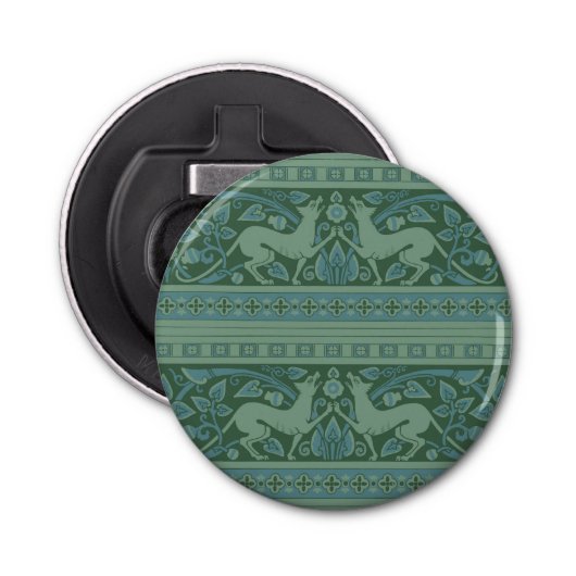 Art Deco Nouveau Hund Natur Tiermuster Flaschenöffner (Vorderseite)