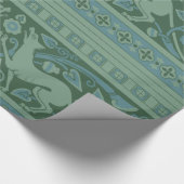 Art Deco Nouveau Hund Natur Tiermuster Geschenkpapier (Ecke)