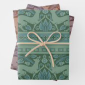 Art Deco Nouveau Hund Natur Tiermuster Geschenkpapier Set (Beispiel)