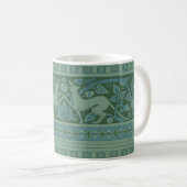 Art Deco Nouveau Hund Natur Tiermuster Kaffeetasse (VorderseiteRechts)