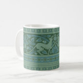 Art Deco Nouveau Hund Natur Tiermuster Kaffeetasse (Vorderseite Links)