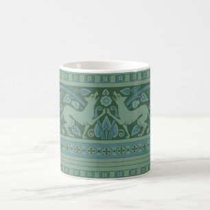 Art Deco Nouveau Hund Natur Tiermuster Kaffeetasse