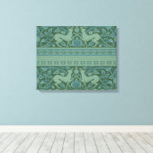 Art Deco Nouveau Hund Natur Tiermuster Leinwanddruck (Insitu (Holzboden))