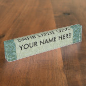 Art Deco Nouveau Hund Natur Tiermuster Namensplakette (Seite)