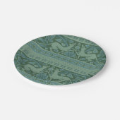 Art Deco Nouveau Hund Natur Tiermuster Pappteller (Schrägansicht)