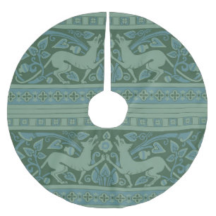 Art Deco Nouveau Hund Natur Tiermuster Polyester Weihnachtsbaumdecke