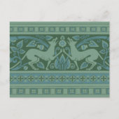 Art Deco Nouveau Hund Natur Tiermuster Postkarte (Vorderseite)