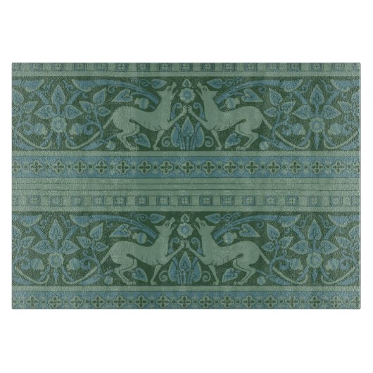 Art Deco Nouveau Hund Natur Tiermuster Schneidebrett (Vorderseite)