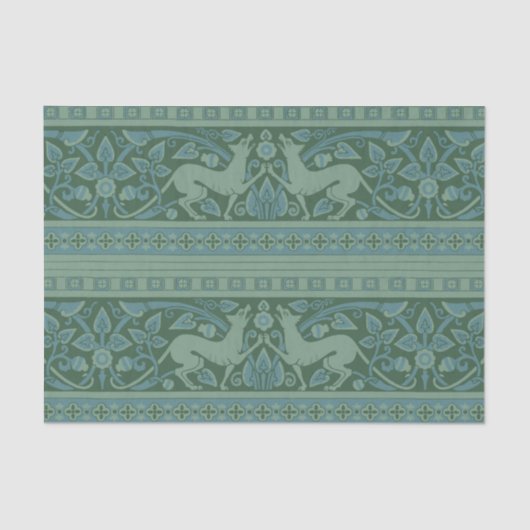 Art Deco Nouveau Hund Natur Tiermuster Seidenpapier (Vorderseite)