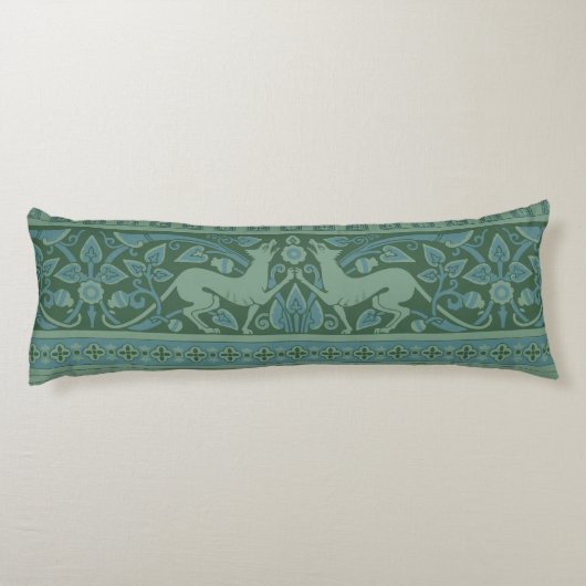 Art Deco Nouveau Hund Natur Tiermuster Seitenschläferkissen (Rückseite)