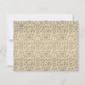 Art Deco Nouveau Imitate Gold Flora Damaskus RSVP Karte (Rückseite)