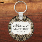 Art Deco Nouveau Imitate Gold Flora Damaskus Schlüsselanhänger (Vorderseite)