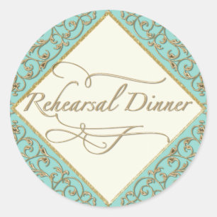 Art Deco Nouveau Lace Damask Goldene Kalligrafie Runder Aufkleber