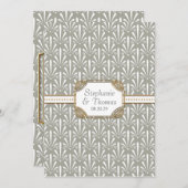 Art Deco Nouveau Modern Fan Muschel Muster Einladung (Vorne/Hinten)