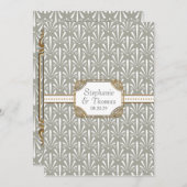 Art Deco Nouveau Modern Fan Muschel Muster Einladung (Vorne/Hinten)