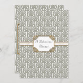 Art Deco Nouveau Modern Fan Muschel Muster Einladung (Vorne/Hinten)