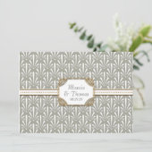 Art Deco Nouveau Modern Fan Muschel Muster Einladung (Stehend Vorderseite)