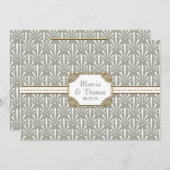 Art Deco Nouveau Modern Fan Muschel Muster Einladung (Vorne/Hinten)