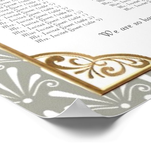 Art Deco Nouveau Modern Fan Muschel Muster Poster (Ecke)